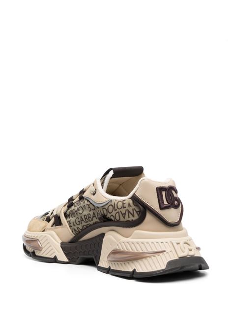 Sneakers basse Airmaster in pelle di vitello beige e nera DOLCE & GABBANA | CS1984-AO057HKXCM
